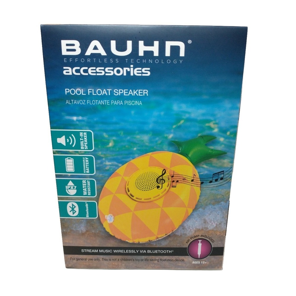 Bauhn Pineapple Pool Float Inflatable Party Speaker Bluetooth With Pump